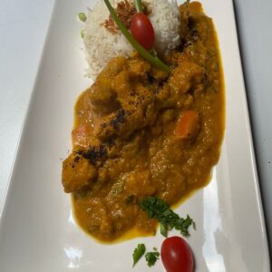 Lamb curry with rice