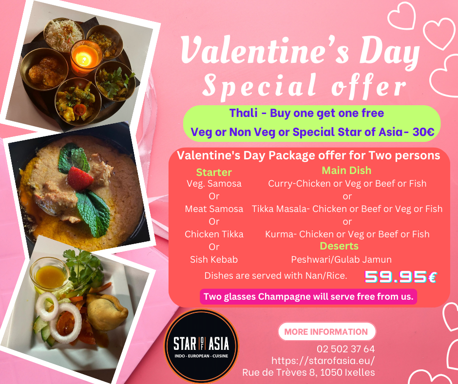 Star of Asia valentin's menu